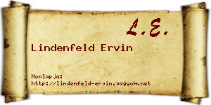 Lindenfeld Ervin névjegykártya
